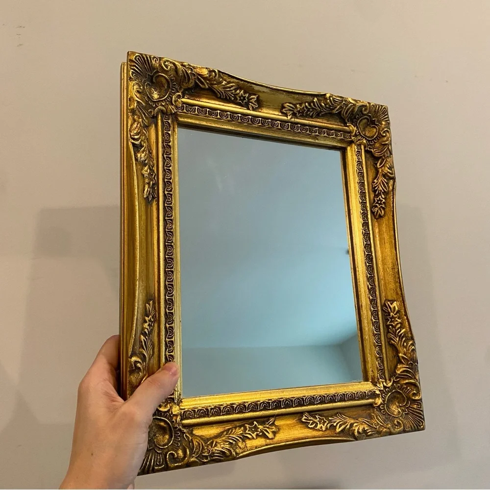 Vintage Ornate Guild Wood Mirror International Bazaar Gold